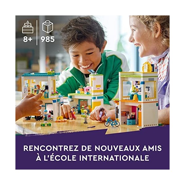 LEGO Friends 41731 L’École Internationale de Heartlake City, Jouet de Construction, pour Filles et Garçons avec 5 Mini-Poupée