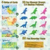 Leesgel Lot de 32 cartes de Saint-Valentin dinosaures pour enfants, cartes de Saint-Valentin en vrac avec jouets dinosaures e