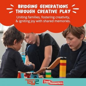 TOY2 Kit de Construction | 44 Connecteurs de Voie de Train Jouets compatibles avec Brio & Lego Duplo | Kit avec 5 connecteurs