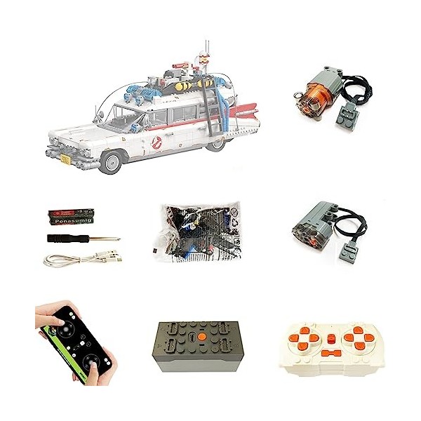 Kit de mise à niveau pour Lego Ghostbusters ECTO-1 10274 Super moteur et télécommande, compatible avec Lego 10274 modèle non