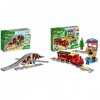 LEGO DUPLO - Le Train à Vapeur - 10874 + Les Rails et le Pont du Train – 10872