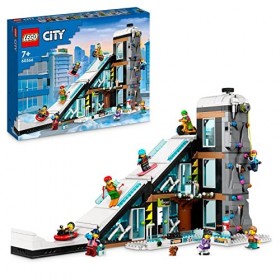 LEGO 60366 City Le Complexe de Ski et d’Escalade, Jouet de Construction Modulaire à 3 Niveaux avec Magasin dhiver, Café, Rem