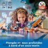 LEGO 60379 City Le sous-Marin d’Exploration en Eaux Profondes, Jouet avec Drone, Figurines Requin, Épave et Minifigurines Plo