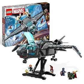 LEGO Marvel 76248 Le Quinjet des Avengers, Jouet de Vaisseau Spatial avec Minifigurines Thor, Iron Man, Black Widow, Loki et 