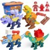 Japace Dinosaure Jouet Enfant 3 4 5 6 7 8 9 Ans, DIY Construction Dinosaures avec Boîte de Rangement Tournevis, Jeux Enfant 3