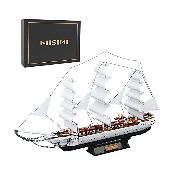 MISINI Technique FC-6006 Briques de construction de bateau cygne blanc, 1672PCS/MOC - Grand voilier - Modèle de navires jouet