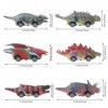 DERAYEE Dinosaures Machines Jouet,6 Pièces Dinosaure Jouet Tirez Retour Voiture,Jeux Cadeaux pour Enfants 2 3 4 5 6 7Ans