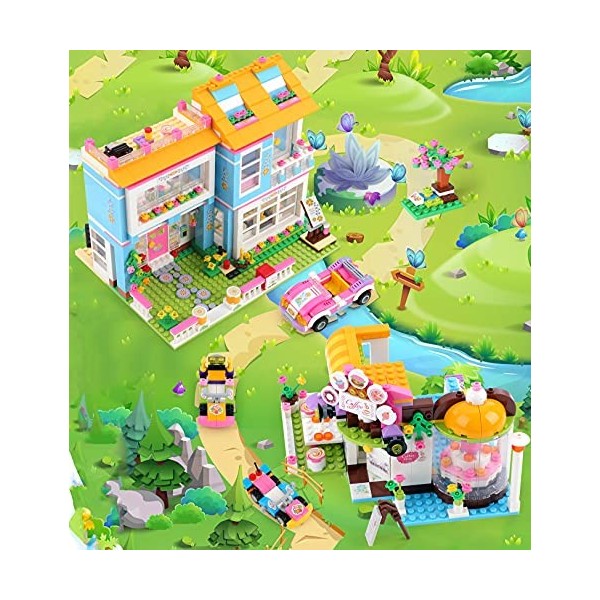 1422 Pièces Friends Maison Kit, Maison Familiale et Café Friends Set avec Boîte de Rangement, Jouets de Construction Créatifs