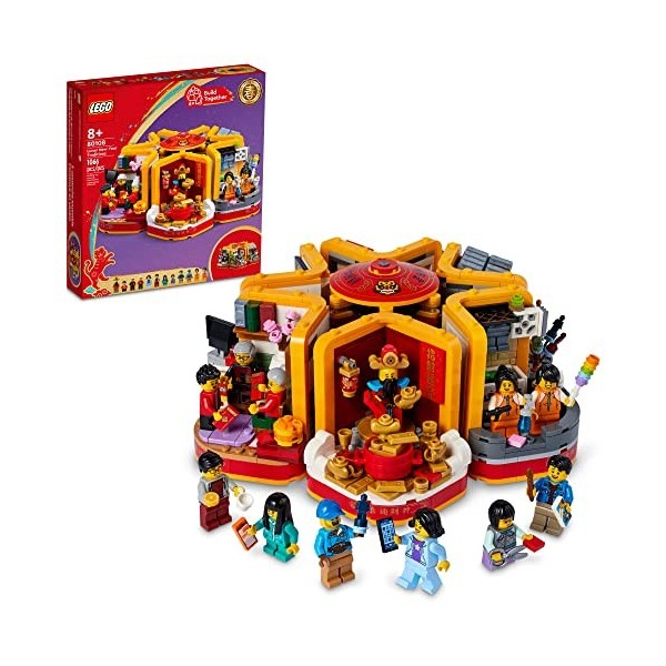 LEGO Lunar 80108 New Year Traditions Kit de construction pour enfants à partir de 8 ans 6 scènes festives et 12 mini figurine