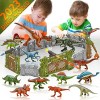 Oriate Jouet dinosaure pour enfants de 3 à 8 cm, 4 m de long - Mini figurines de dinosaures avec 8 clôtures dinosaures, jeu d