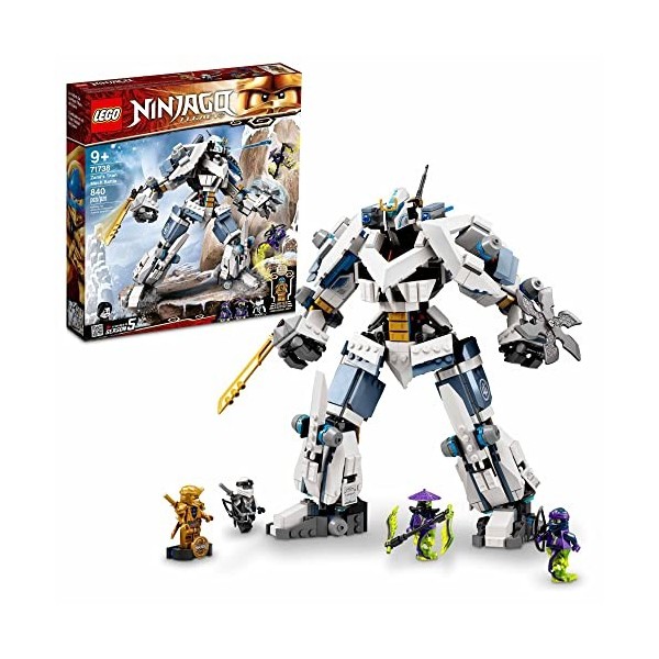 LEGO NINJAGO Legacy Zane’s Titan Mech Battle 71738 Ninja Toy Building Kit Featuring Collectible Minifigures, New 2021 840 Pi