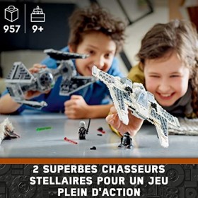 LEGO 75348 Star Wars Le Chasseur Fang Mandalorien Contre Le TIE Interceptor, Jouet de Vaisseaux Spatiaux pour Enfants avec 3 