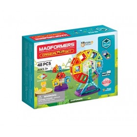 Magformers Carnival Plus 48-Piece Magnetic Construction Set. Makes Fairground Rides with Magnetic Pieces and Detachable Chara