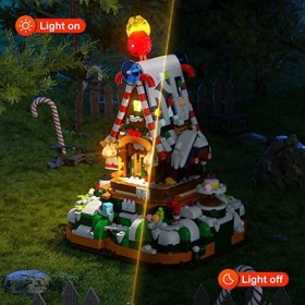 FUNWHOLE Lighting Building Bricks Ensemble de Briques de Construction Lumineuses House of Sweets-Fantasy