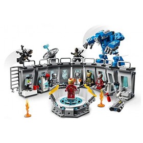 LEGO 76125 Marvel&nbsp;Super&nbsp;Heroes La&nbsp;Salle&nbsp;des&nbsp;armures&nbsp;d’Iron&nbsp;Man, Laboratoire modulaire avec 6 Figurines de lunivers Marvel, E