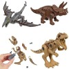 Brigamo Lot de 3 figurines de dinosaures de qualité supérieure - Kit de construction de 54 pièces avec outil jouet set 1 