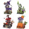 LOZ Mini blocs de construction 4 en 1 pour Halloween, maison hantée, maison de citrouille/maison de sorcière, cadeau de Noël 