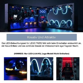 Kit déclairage de décoration télécommandé pour Lego Batcave Shadow Box Pas Lego , Kit déclairage pour Lego 76252 Batcave S