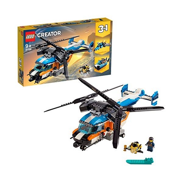 LEGO®-Creator Lhélicoptère à double hélice 9 Ans et Plus, Jeu de Création, 569 Pièces 31096