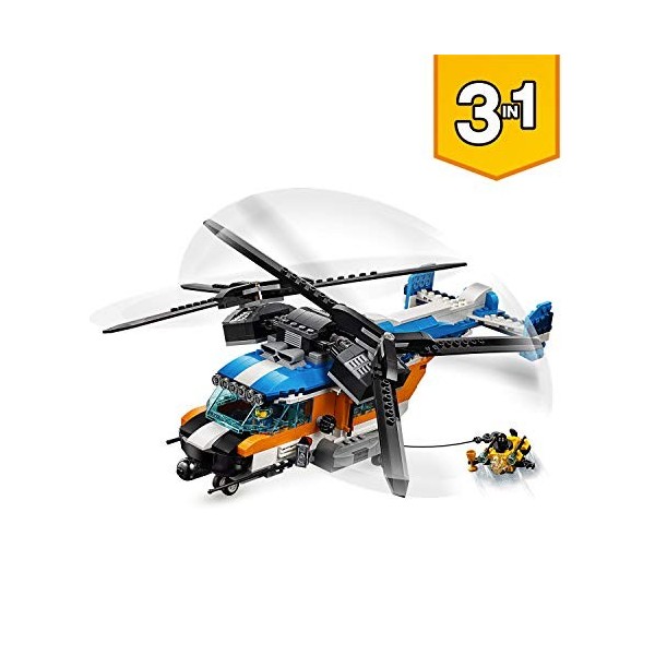 LEGO®-Creator Lhélicoptère à double hélice 9 Ans et Plus, Jeu de Création, 569 Pièces 31096