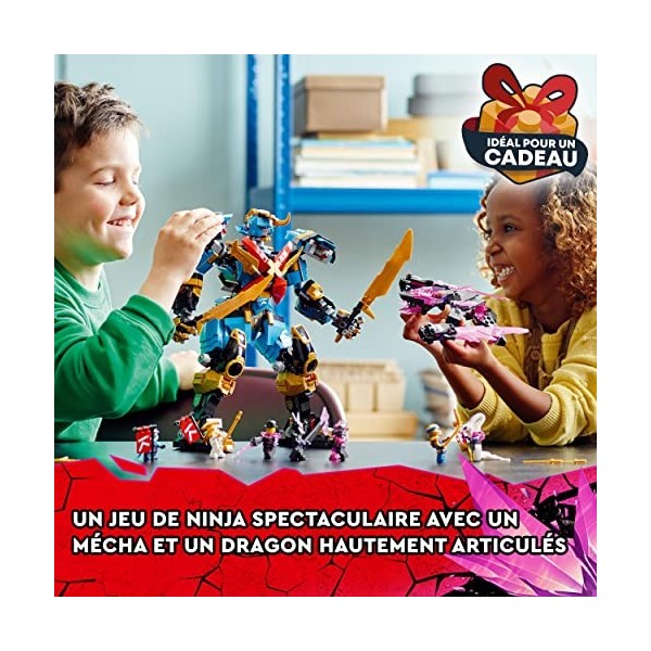 LEGO 71775 Ninjago Le Robot Samouraï X de NYA, Figurine avec Minifigures Lloyd, Kai et Zane, Jouet pour Enfants de 9 Ans et P