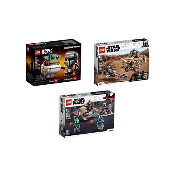 LEGO Star Wars Bundle BrickHeadz The Child & Mandalorian 75317 / Trouble on Tatooine 75299 / Battle Pack Shock Troopers and S
