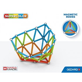 Geomag Classic Supercolor Panels Recycled 142, Constructions Magnétiques, Tiges Et Panneaux Colorés, Paquet De 142 Pièces, 10