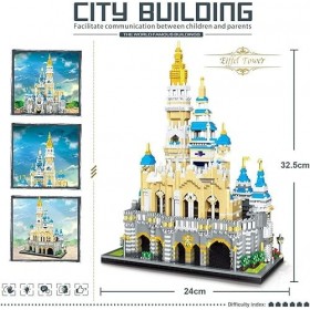 Auspcers Modular Schloss Building, 4775 Mini-Blöcke 3D-Welt berühmte Gebäude Micro, Nano Mini Blocks Schneeschloss Modellbaus