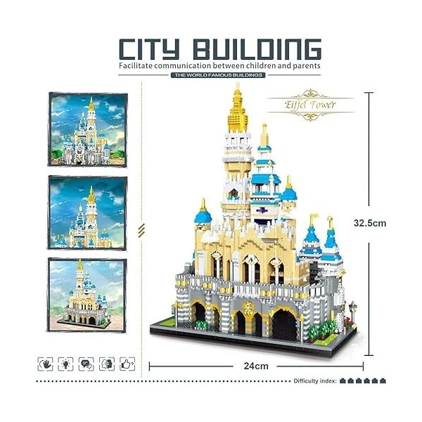 Auspcers Modular Schloss Building, 4775 Mini-Blöcke 3D-Welt berühmte Gebäude Micro, Nano Mini Blocks Schneeschloss Modellbaus