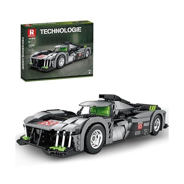 Reobrix 11031 Technique 1/12 Hybrid Hypercar Blocs de serrage pour voiture, 1338 pièces MOC Supercar Kit de modélisation, voi