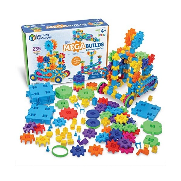 Mega Builds Gears! Gears! Gears! de Learning Resources, jeu de construction Gears STEM, 235 pièces, à partir de 4 ans