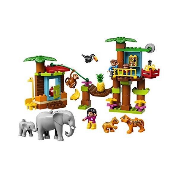 LEGO Duplo 10906 L’île Tropicale - Jeu éducatifs daventure pour Les Enfants de 2 à 5 Ans avec 6 Figurines danimaux