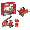 Magformers Fire Engine and Rescue Vehicle Set. Firefighters Magnetic Building Blocks Toy. Makes Over 50 Different Emergency V