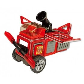 Magformers Fire Engine and Rescue Vehicle Set. Firefighters Magnetic Building Blocks Toy. Makes Over 50 Different Emergency V