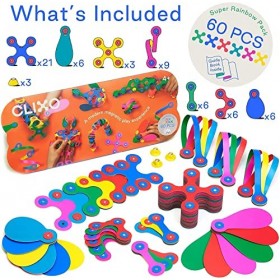 Clixo Super Rainbow Jeu de Construction Magnétique pour Enfants à partir de 4 Ans - Jouet Educatif et Creatif pour Filles et 