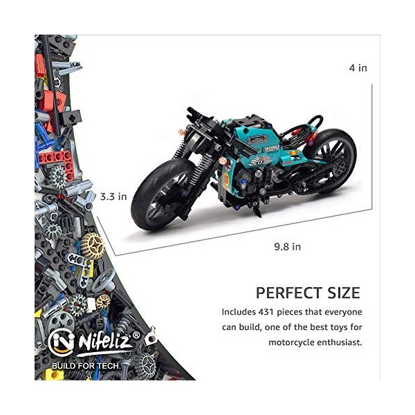 Nifeliz Kit de construction pour moto Cafe Racer 431 pièces 