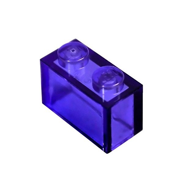 LEGO Pièces et Pièces: Transparent Violet Violet Bleuâtre Brillant 1x2 Brique x100
