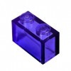 LEGO Pièces et Pièces: Transparent Violet Violet Bleuâtre Brillant 1x2 Brique x100