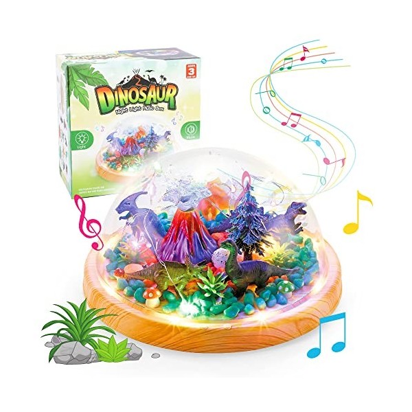 Wit & Work Cadeau dinosaure pour filles et garçons à partir de 3, 4, 5, 6, 7, 8 ans - Veilleuse - Jouet pour décoration de fe