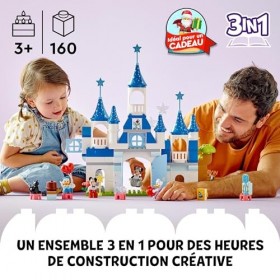 LEGO 10998 Duplo Disney Le Château Magique 3-en-1, Jeu en Briques avec Les Figurines Mickey Mouse, Minnie, Donald Duck et Dai