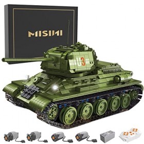 MISINI Technique TGL T4014 Militaire T34 Blocs de serrage, 2052 pièces MOC Grande télécommande, char de construction, jouet W