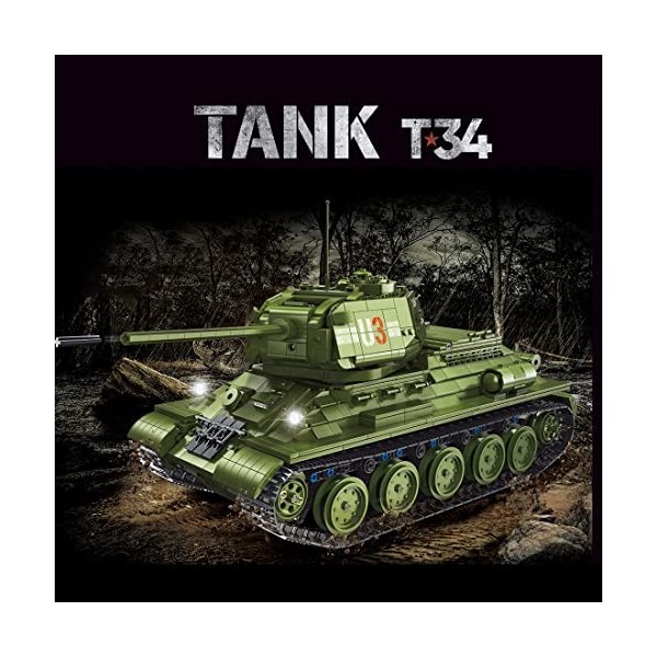 MISINI Technique TGL T4014 Militaire T34 Blocs de serrage, 2052 pièces MOC Grande télécommande, char de construction, jouet W