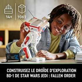 LEGO 75335 Star Wars BD-1: Kit de Construction de Maquette, Figurine de Droïde Articulée, Décoration de Chambre, Cadeau pour 