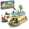 LEGO 41702 Friends La Péniche, Jouet Bateau pour Enfants dès 7 Ans avec Jardin, 4 Mini-Poupées, Figurines Animaux, Set Nature