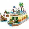 LEGO 41702 Friends La Péniche, Jouet Bateau pour Enfants dès 7 Ans avec Jardin, 4 Mini-Poupées, Figurines Animaux, Set Nature