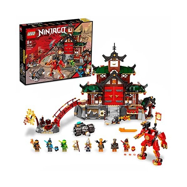 LEGO 71767 Ninjago Le Temple Dojo Ninja, Set Maîtres du Spinjitzu, Jouet avec Figurines Lloyd, Kai et Serpent, Bannières de M