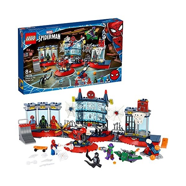 LEGO 76175 Marvel Super Heroes L’Attaque Contre Le Repaire de Spider Jeu de Construction avec Figurines