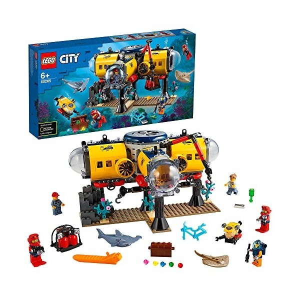 LEGO 60265 City La Base d'Exploration Océanique, sous-Marin et Mini