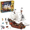 LEGO 31109 Creator Bateau Pirate 3en1: Jouet de Construction dAventure, Éducatif et Créatif, Transformable en Auberge & Île 