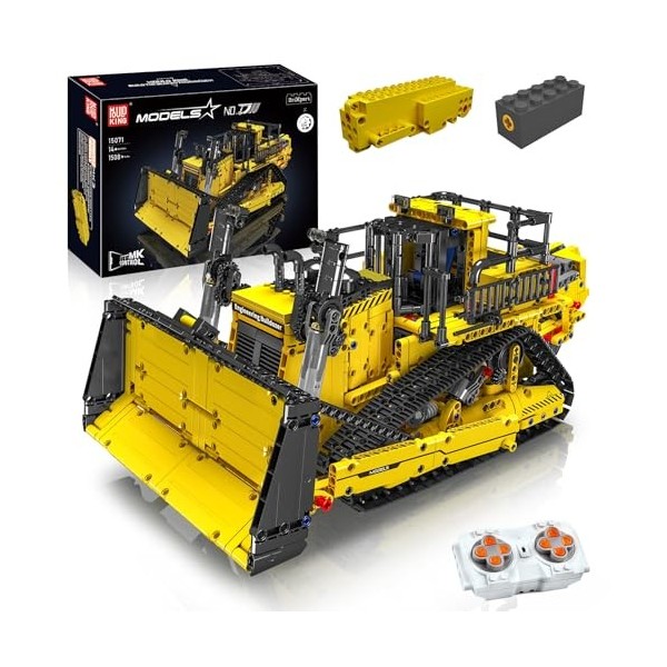 Mould King 15071 Bulldozer Technologique, Blocs de Construction Camion Télécommandé avec Moteurs, Kits de Construction, Jouet